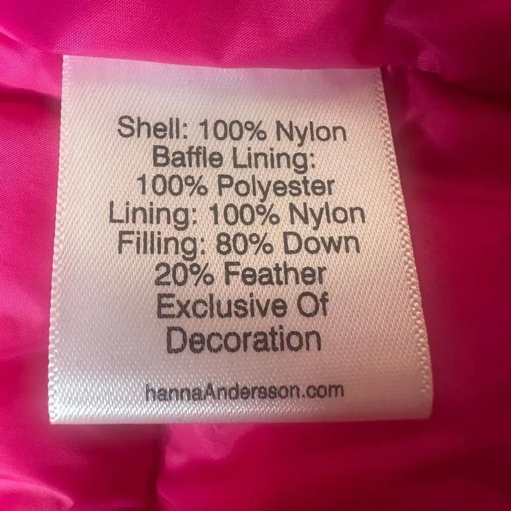 Hanna Andersson Pink Down Puffer Vest Size 14-16